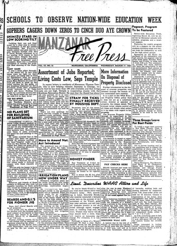 Manzanar free press, March 17, 1943