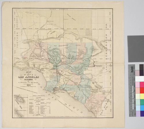 Map of the county of Los Angeles, California