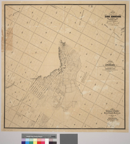 Map of the city of Los Angeles showing the confirmed limits surveyed in August 1857 by Henry Hancock