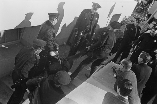 Student being arrested at Sproul Hall