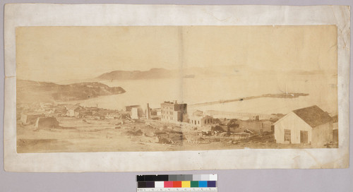 [Two-part panorama of North Beach, Black Point, and Meiggs' Wharf, San Francisco]