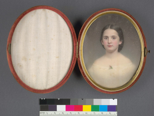 [Painted portrait of Olivia Langdon (1845-1904).]