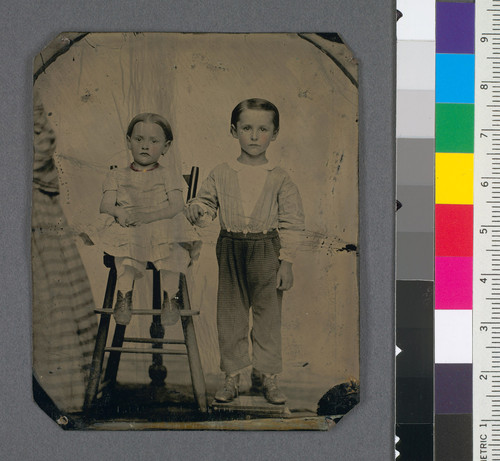 [Clark Alberti (b. 1855) and his sister Mary as children.]