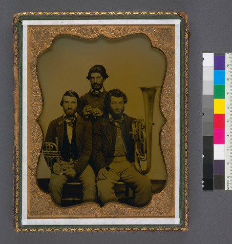 [Unidentified musicians with their instruments.]