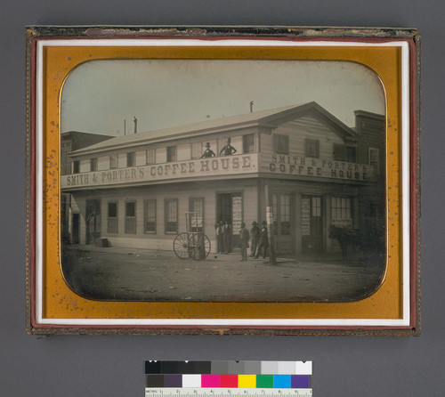 [Smith and Porter's coffee house and hotel on the corner of Sansome and Sacramento Streets, San Francisco.]