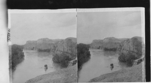 River Jordan from Cliffs of Moab. Palestine