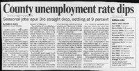 County unemployment rate dips