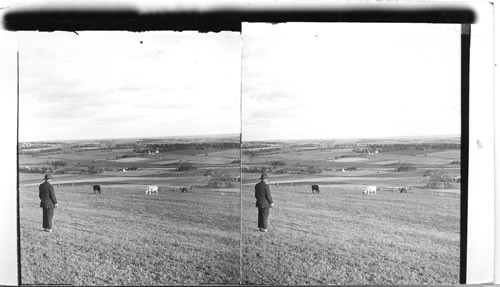 General view over farms from Mt. Albion, nine miles east of Charlottetown looking S.E., P.E. Island. [ Nov 13, 1922] c