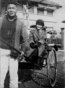 Beatrice Crisler in rickshaw