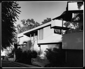 Exterior view of the Falk Apartments, Los Angeles, 1939-1940
