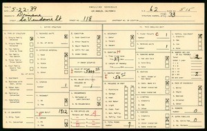 WPA household census for 118 S VENDOME ST, Los Angeles