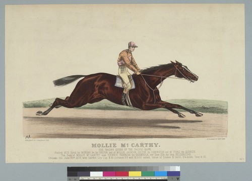 Mollie Mc Carthy, the racing queen of the Pacific Slope [horse]