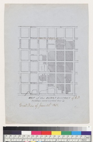 Map of the burnt district of S[an] F[rancisco, California]