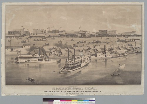 Sacramento City: waterfront with contemplated improvements, by J. B. M. Crooks & Co