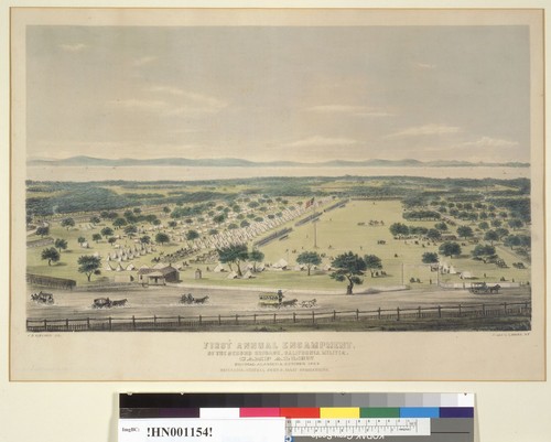 First annual encampment, of the second brigade, California Militia, Camp Allen, Encinal Alameda, October 1863, Brigadier-General John S. Ellis commanding