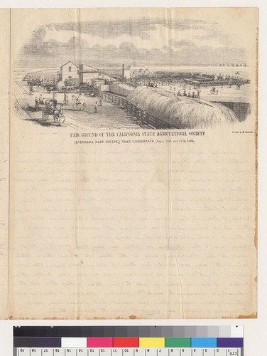 Fair ground of the California State Agricultural Society, Louisiana Race Course, near Sacramento [California], Sept[ember] 26th and 27th, 1855