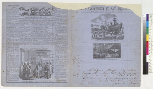 The Pictorial Newsletter of California for the steamer Sonora, May 5, 1858: The excitement in San Francisco, rush for the mines