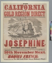 [Packet ship "Josephine" to California advertisement]