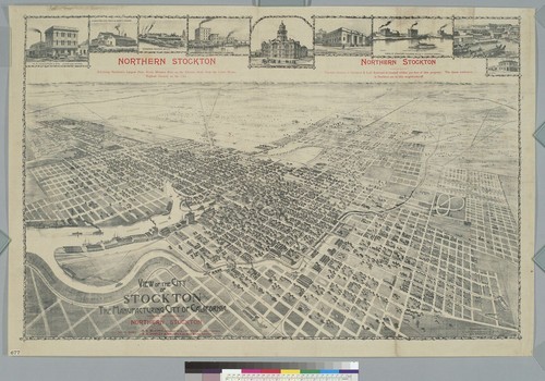 View of the city of Stockton, the manufacturing city of California