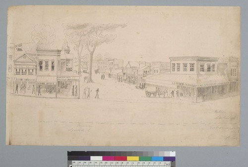 [View of a corner of commercial street, Sacramento, California]