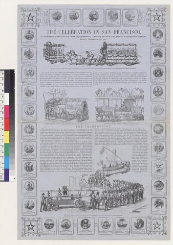 The celebration in San Francisco [California], in commemoration of the successful laying of the Atlantic Telegraph Cable, Monday, September 27th, 1858