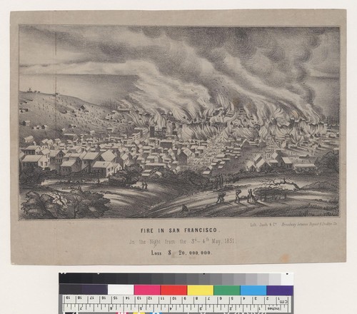 Fire in San Francisco [California] in the night from the 3[r]d - 4th May, 1851