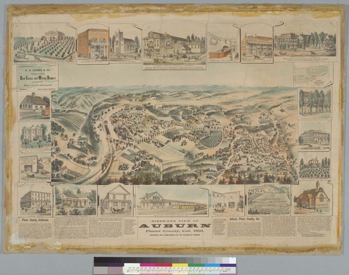 Bird's-eye view of Auburn, Placer Co[unty], Cal[ifornia] 1891