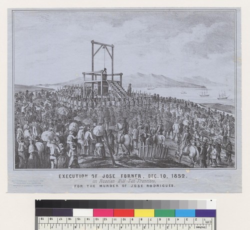 Execution of Jose Forner, Dec[ember] 10, 1852, on Russian Hill, San Francisco [California] for the murder of Jose Rodrigues