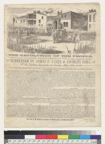 Surrender of James P. Casey and Charles Cora to the Vigilance Committee on Sunday, May 18th 1856 [San Francisco, California]