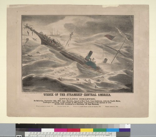 Wreck of the steamship Central America, appalling disaster [off Cape Hatteras, North Carolina]