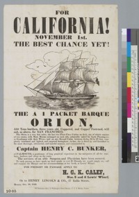 For California!... The A 1 packet barque "Orion" [advertisement]