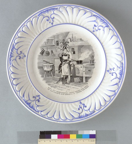 [All the servants have gone to the mines, the governor is reduced to serving himself (plate)]