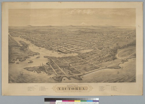 Bird's-eye view of Victoria, Vancouver Island, B[ritish] C[olumbia, Canada] 1878