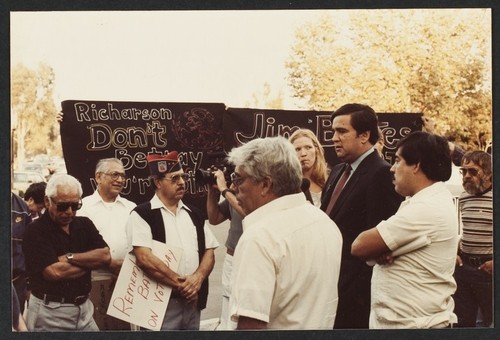 Richardson, Bill (Congressman) and Jim Bates (Congressman) - Picket