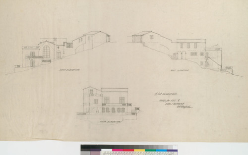 House for Lot 8: South, East and West elevations