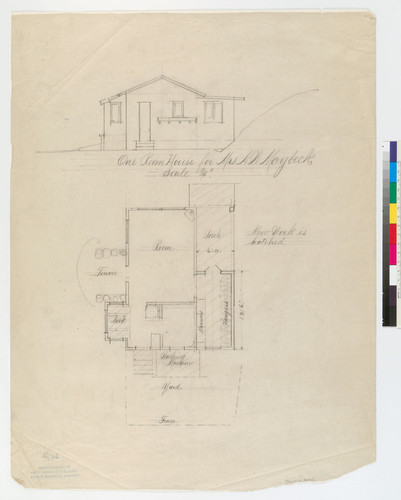 One Room House for Mrs. A. W. Maybeck