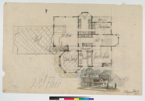 Elevation and Second Floor Plan Sketch