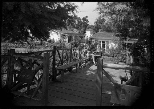 Heimbeck, Mr. and Mrs. H. H., residence. Bridge, garden and exterior