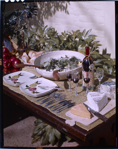 [Unidentified tableware and table settings]