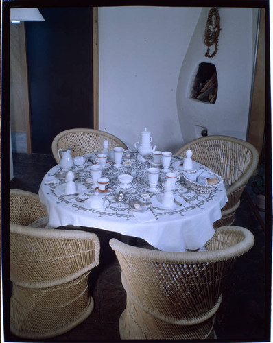 [Unidentified tableware and table settings]