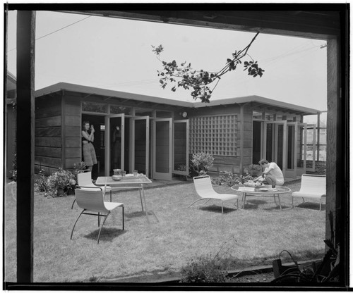 Turner, George, residence. Exterior detail and Outdoor living space