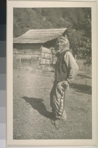 Peter McClelland and wife and "Sandy Bar Bob"; Orleans Bar, Klamath River; September 1921; 9 prints
