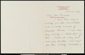 William R. Thayer, letter, 1919-06-17, to Hamlin Garland