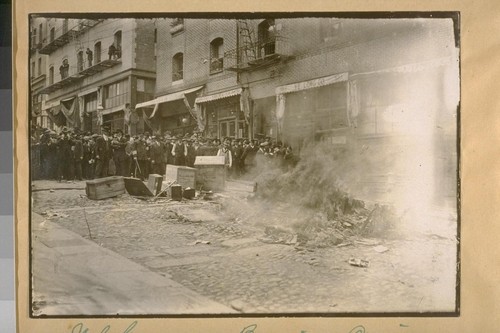 U.S. Government Burning Opium in China Town, 1914