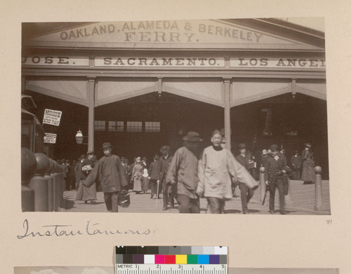 Instantaneous [Chinese men at the Oakland, Alameda, & Berkeley Ferry]