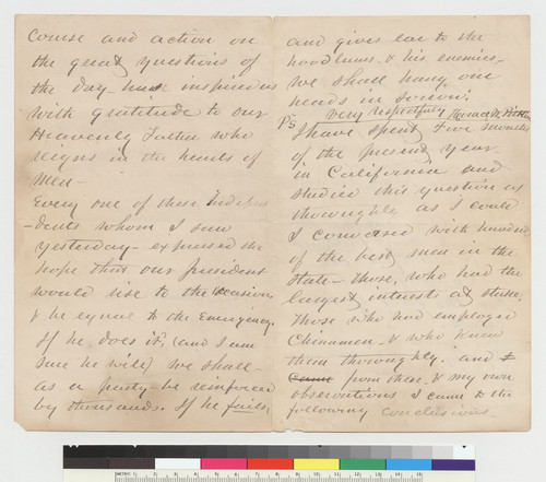 Letter to President Cleveland