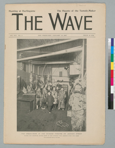 No. 3, [cover]: The Green-room in the Chinese Theater on Jackson Street: Where the Celestial actors make up and whence they emerge upon the stage