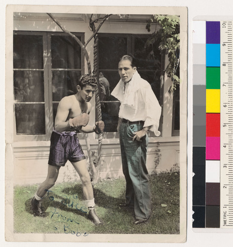 Bobby Telles boxing in San Quentin, circa 1943