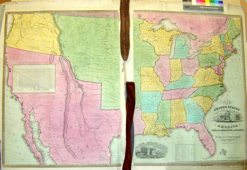 Map of the United States of America with its territories and districts : Including also a part of Upper & Lower Canada and Mexico