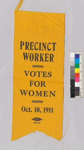 Votes for women, precinct worker ribbon